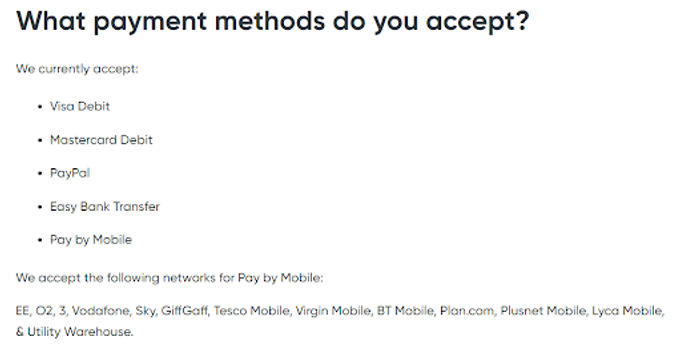 Step 2: Choose your preferred payment option